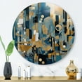 thumbnail image 1 of Designart "Reality Transcendence IV" Abstract Landscape Round Metal Art, 1 of 5