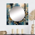 thumbnail image 1 of Designart "Reality Transcendence IV" Abstract Landscape Square Mirror For Wall Decor - Large Blue Square Printed Wall Mirror Art - Square Modern Mirror - Wall Mounted Square Large Mirror, 1 of 5