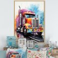 thumbnail image 1 of Designart "Rebel Rumble Semi Truck Dominance II" Truck Floater Framed Wall Art Print, 1 of 7