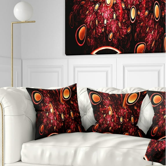 Designart Red 3D Surreal Abstract Design - Abstract Throw Pillow - 18x18