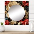 thumbnail image 1 of Designart "Red And Beige Elegant Poppy Blossom Field" Floral Red Large Square Mirror - Square Bedroom Mirror Printed Wall Decor - Cottage Square Printed Wall Mirror Art, 1 of 5