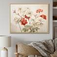 thumbnail image 1 of Designart "Red And Beige Geraniums In Minimalism" Geraniums Floater Framed Canvas Prints, 1 of 5