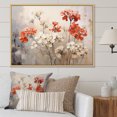 thumbnail image 1 of Designart "Red And Beige Geraniums In Minimalism I" Geraniums Floater Framed Wall Decor, 1 of 5