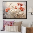 thumbnail image 1 of Designart "Red And Beige Geraniums In Minimalism I" Geraniums Floater Framed Wall Decor, 1 of 5