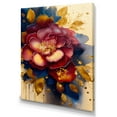 thumbnail image 1 of Designart Red And Gold Camellia Floral Design II Canvas Wall Art, 1 of 5