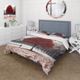 thumbnail image 1 of Designart "Red And Grey Tree silence I" Landscape Trees Bedding Covert Set - Trees Red Landscapes Bed Set With 2 Shams, 1 of 6