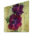 thumbnail image 1 of Designart 'Red Anemone Watercolor Flower' Floral Farmhouse Print on Natural Pine Wood, 1 of 3
