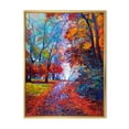 thumbnail image 1 of Designart 'Red Autumn Landscape With Little Road' Traditional Framed Canvas Wall Art Print, 1 of 5