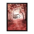 thumbnail image 1 of Designart 'Red Autumn Woods and A House in Wild' Cabin & Lodge Framed Art Print, 1 of 4