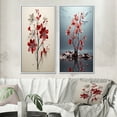 thumbnail image 1 of Designart "Red Beige Minimalism quintessence Of Red Flower" Minimalism Framed Wall Art Set Of 2 - Red Abstract Framed Canvas Set For Living Room Decor, 1 of 7
