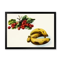 Designart 'Red Berries and Banana' Farmhouse Framed Art Print