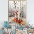 thumbnail image 1 of Designart "Red Birch Wood In The Winter Season I" Tree Birch Floater Framed Wall Decor, 1 of 5