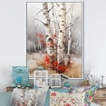 thumbnail image 1 of Designart "Red Birch Wood In The Winter Season I" Tree Birch Floater Framed Wall Decor, 1 of 5