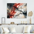 thumbnail image 1 of Designart "Red Black Captivating Liquid Ink" Modern Geometric Canvas Art Print, 1 of 5