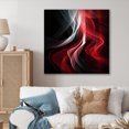 thumbnail image 1 of Designart "Red Black Contemplative Abstraction VI" Modern Waves Canvas Art Print, 1 of 5