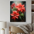 thumbnail image 1 of Designart "Red Black Poinsettias Holiday Velvet Collage I" Floral & Botanical Floater Framed Wall Art Living Room, 1 of 7
