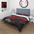 thumbnail image 1 of Designart "Red Black Rose gracefulness I" Floral Bedding Covert Set - Rose Red Traditional Bed Set With 1 Sham, 1 of 6