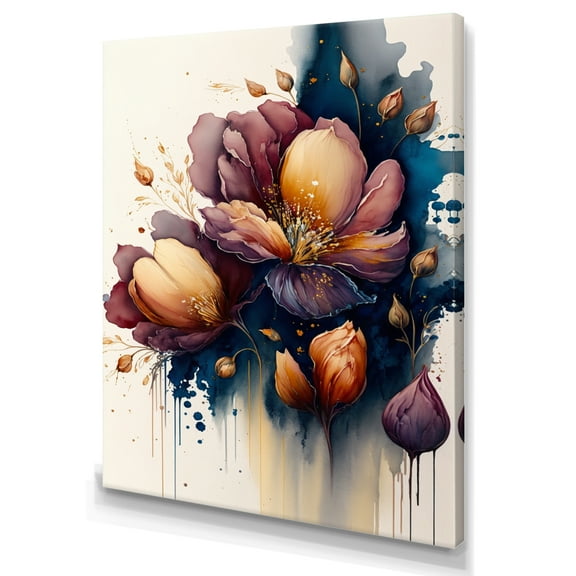 Designart Red Blooming Crocus Flowers I Canvas Wall Art