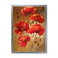 thumbnail image 1 of Designart 'Red Blossoming Poppies Over Wild Brown I' Traditional Framed Art Print, 1 of 4