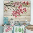 thumbnail image 1 of Designart 'Red Blossoming Tree On White' Traditional Print on Natural Pine Wood, 1 of 5