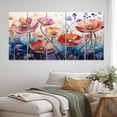 thumbnail image 1 of Designart "Red Blue Botanical Charm" Abstract Botanicals Metal Wall Art Set, 1 of 5
