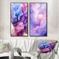 thumbnail image 1 of Designart "Red Blue Ink Waves Pure Abstraction III" Abstract Liquid Ink Framed Wall Art Set Of 2 - Modern Purple Gallery Wall Frame Set For Home Decor, 1 of 6