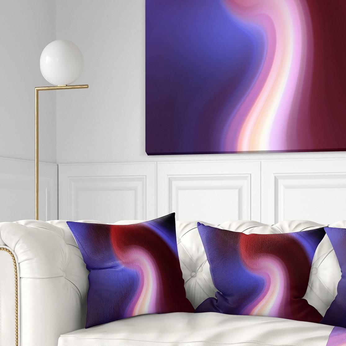 Designart Red Blue Mix Texture - Abstract Throw Pillow - 18x18