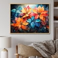 thumbnail image 1 of Designart "Red Blue Poinsettia Flower Surreal Dream " Floral Floater Framed Wall Art Living Room, 1 of 7