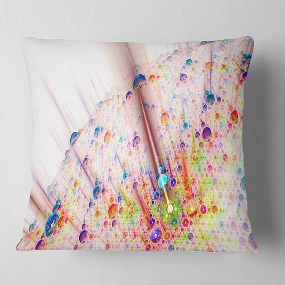 Designart Red Blue Solar Bubbles Planet - Abstract Throw Pillow - 16x16