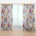 thumbnail image 1 of Designart 'Red Blue and Yellow Floral Pattern' Modern Curtain Panel, 1 of 4