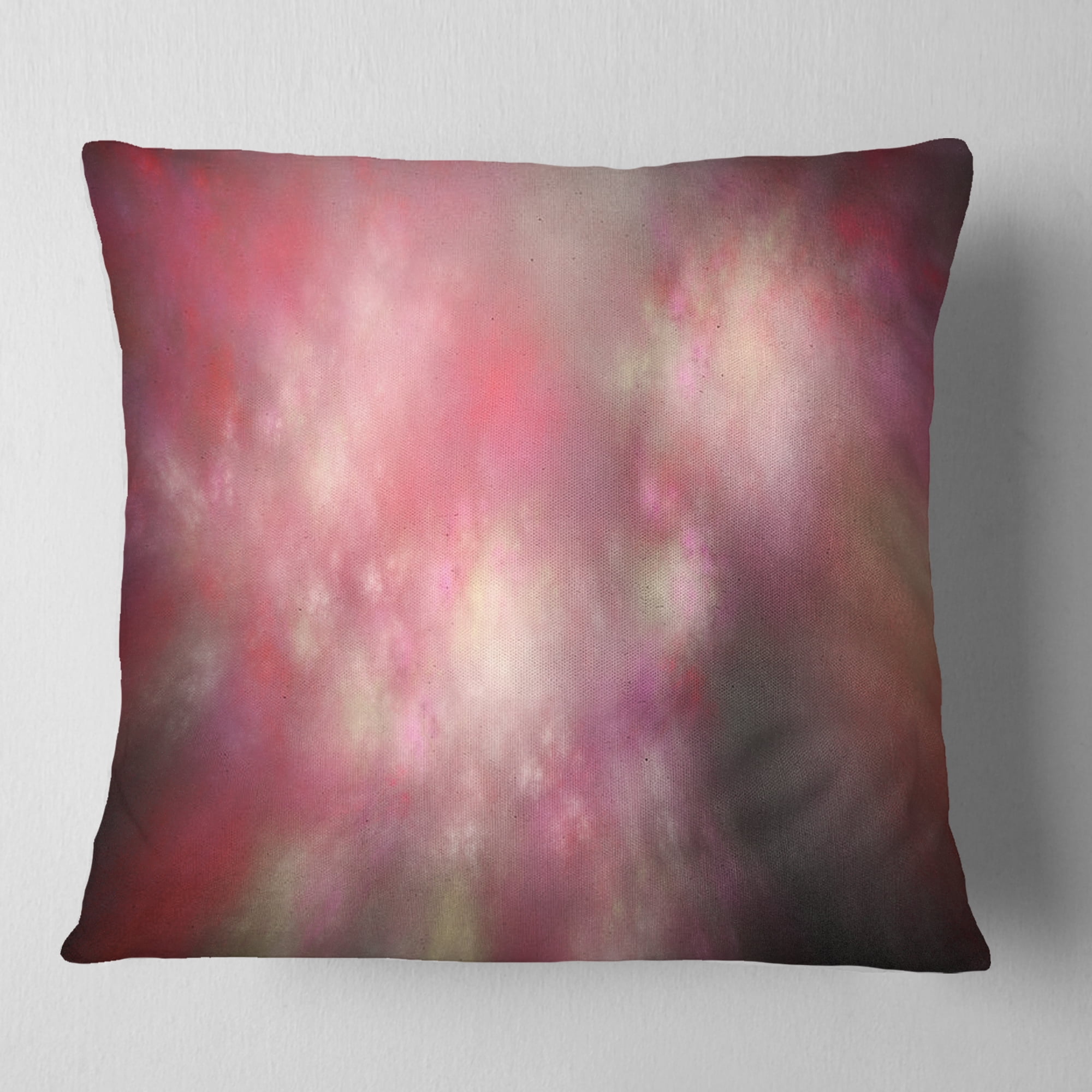 Designart Red Blur Sky with Stars - Abstract Throw Pillow - 18x18