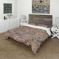 Designart 'Red Brick WallTexture' Modern & Contemporary Duvet Cover Set