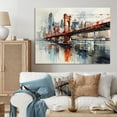 thumbnail image 1 of Designart "Red Bridge City Connection" Architecture Wall Art Print, 1 of 5