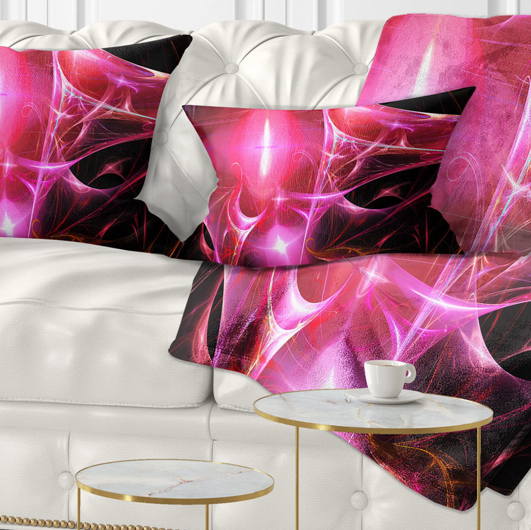 Designart Red Bright Candle - Abstract Throw Pillow - 12x20