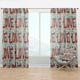 thumbnail image 1 of Designart 'Red Color Love Pattern' Modern & Contemporary Curtain Panel, 1 of 4