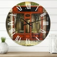thumbnail image 1 of Designart 'Red Facade Of Charming Shop In Paris I' French Country Wall Clock, 1 of 5
