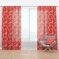 thumbnail image 1 of Designart 'Red Flowers Of Bird Of Paradise ' Mid-Century Modern Curtain Panel, 1 of 4