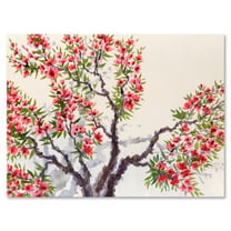 Designart ' Red Flowers On The Spring Blossoming Tree II ' Traditional Canvas Wall Art Print