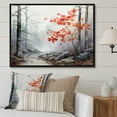 thumbnail image 1 of Designart "Red Forest Minimalist Monochrome painting I" Forest Floater Framed Canvas Wall Art, 1 of 7
