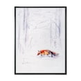 thumbnail image 1 of Designart 'Red Fox Running In White Snow in Countryside II' Farmhouse Framed Canvas Wall Art Print, 1 of 5