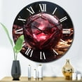 thumbnail image 1 of Designart "Red Gold Vibrant Stones Fiery Minerals" Stone Geode Oversized Wall Clock, 1 of 5