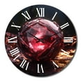 thumbnail image 1 of Designart "Red Gold Vibrant Stones Fiery Minerals" Stone Geode Oversized Wall Clock, 1 of 5
