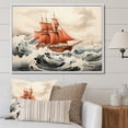 thumbnail image 1 of Designart "Red Great Masterpiece The wall art" Nautical & Beach Floater Framed Wall Art Print, 1 of 7