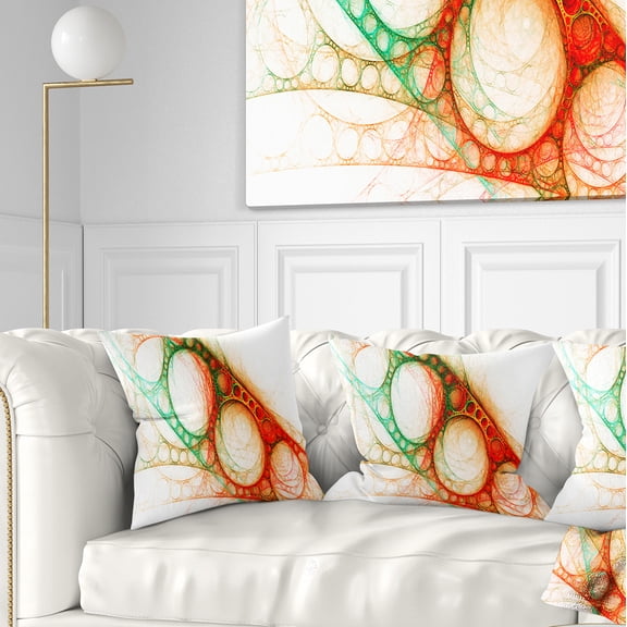 Designart Red Green Metal Constructions - Abstract Throw Pillow - 16x16