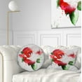 thumbnail image 1 of Designart Red Hand drawn Rose Illustration - Floral Throw Pillow - 12x20, 1 of 5