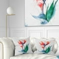 thumbnail image 1 of Designart Red Hand drawn Tulips Sketch - Floral Throw Pillow - 16x16, 1 of 5