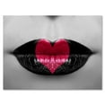 thumbnail image 1 of Designart ' Red Heart In Monochrome Lips ' Modern Canvas Wall Art Print, 1 of 4