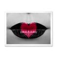 thumbnail image 1 of Designart 'Red Heart In Monochrome Lips' Modern Framed Art Print, 1 of 4
