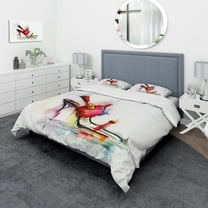 Designart 'Red High Heel Shoe' Abstract Duvet Cover Set