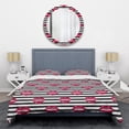 thumbnail image 1 of Designart 'Red Lips Fashion Pattern' Mid-Century Modern Duvet Cover Set, 1 of 4